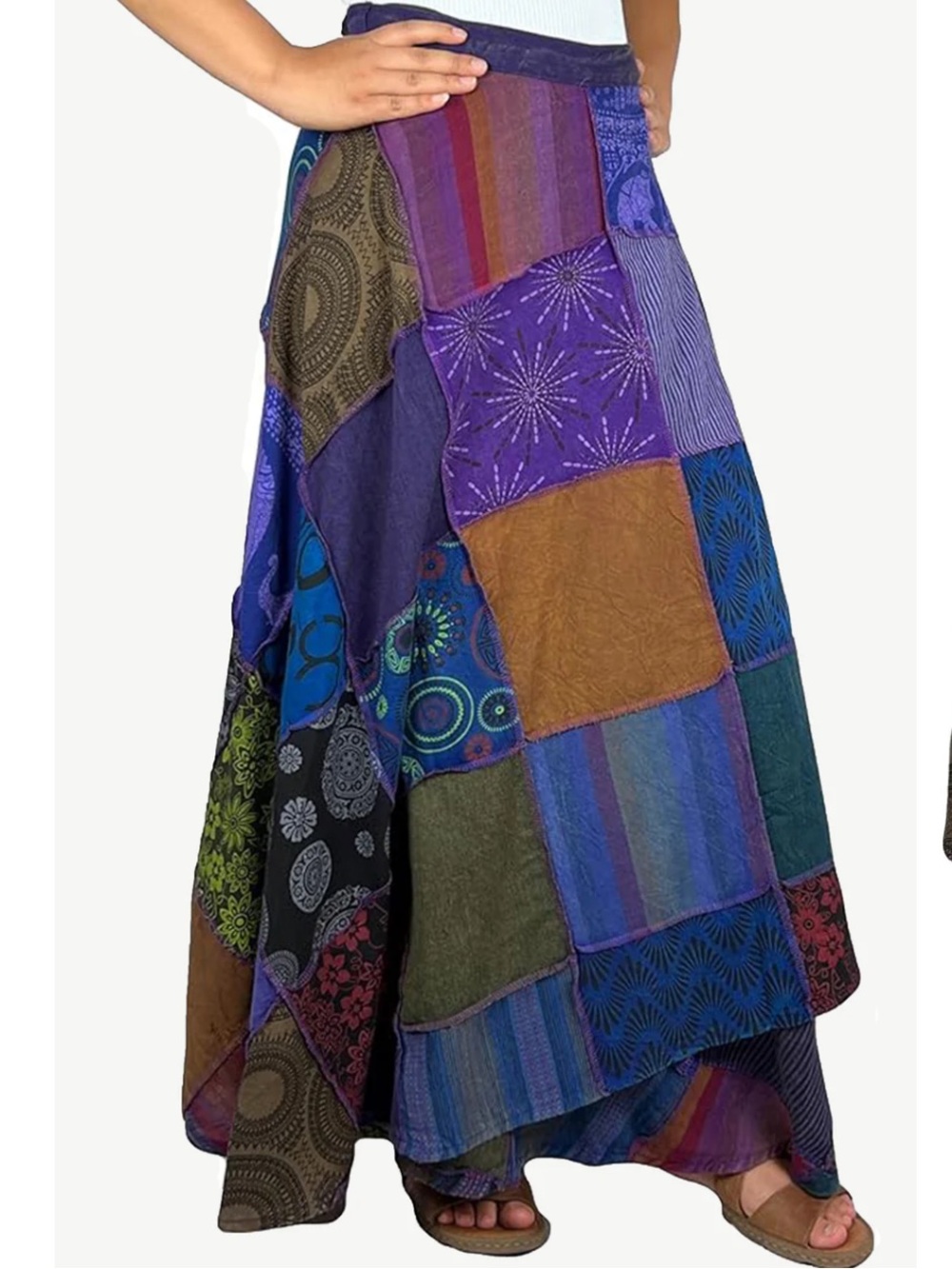 NWT Boho maxi wrap skirt High-Low 
Skirt - turquoise Multicolor . Sz M / L